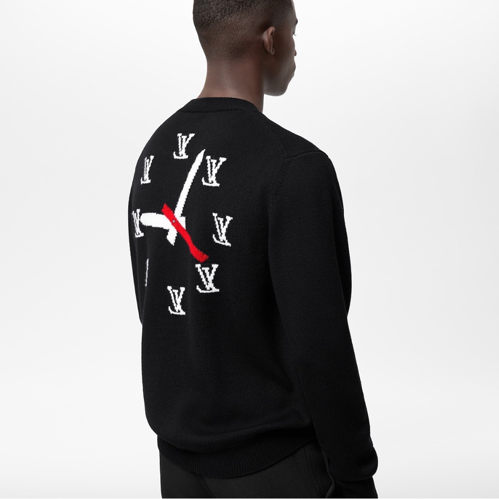 Louis Vuitton Clock Intarsia Pullover Crewneck Knit Sweater - L - Picture 3 of 4
